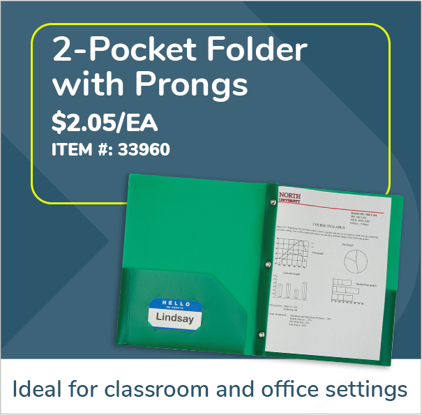 2 Pocket Folder with Prongs